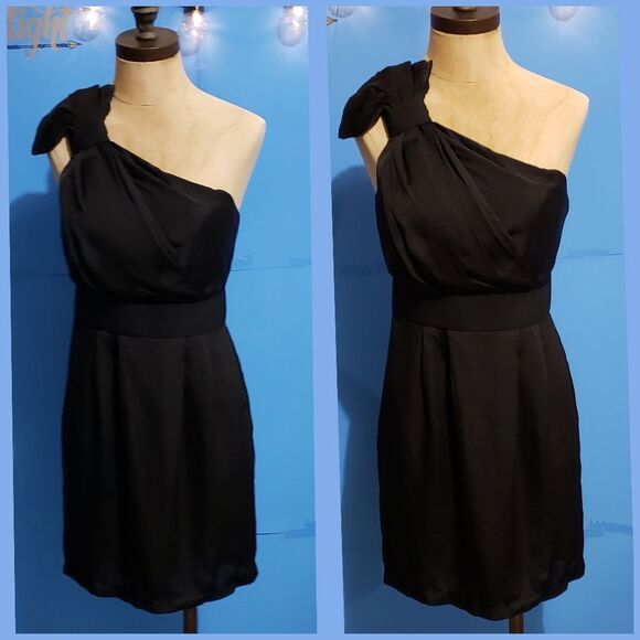 BCBGeneration Unique One Shoulder Black Dress Size 2 - Picture 5 of 7